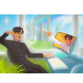 Картинка в стиле frutiger aero💦🌿🫧