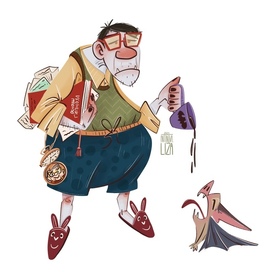 Домашний вампир — дизайн персонажа для детской школы истории  