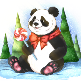 Панда и леденец