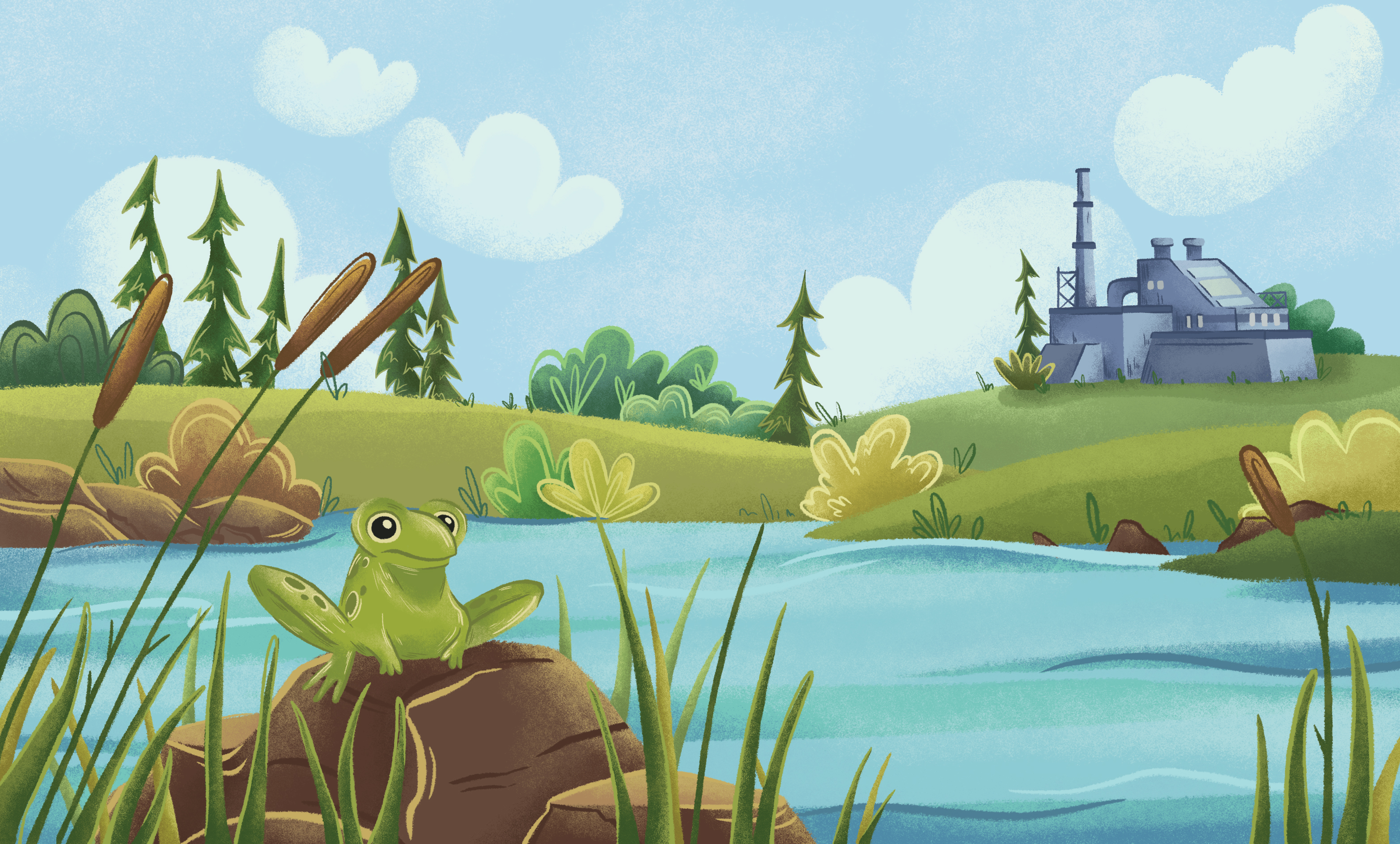 Жаба на озере