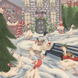 Иллюстрация для новогодних открыток 