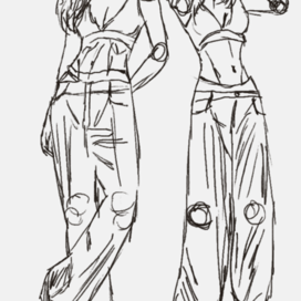 скетч девушек 