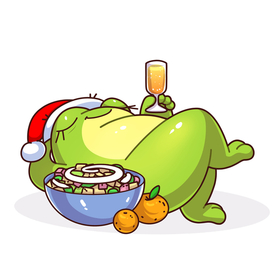 Новогодняя лягушка