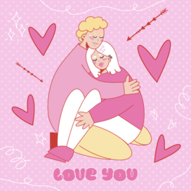 Открытка на день святого валентина