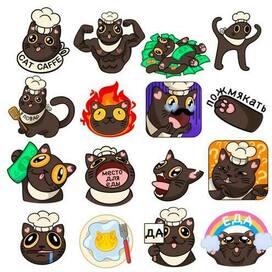 Стикер Пак для с котом поваром для Cat Caffe 