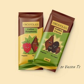 Мокап. Дизайн упаковки шоколада.