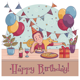 Открытка на день рождения