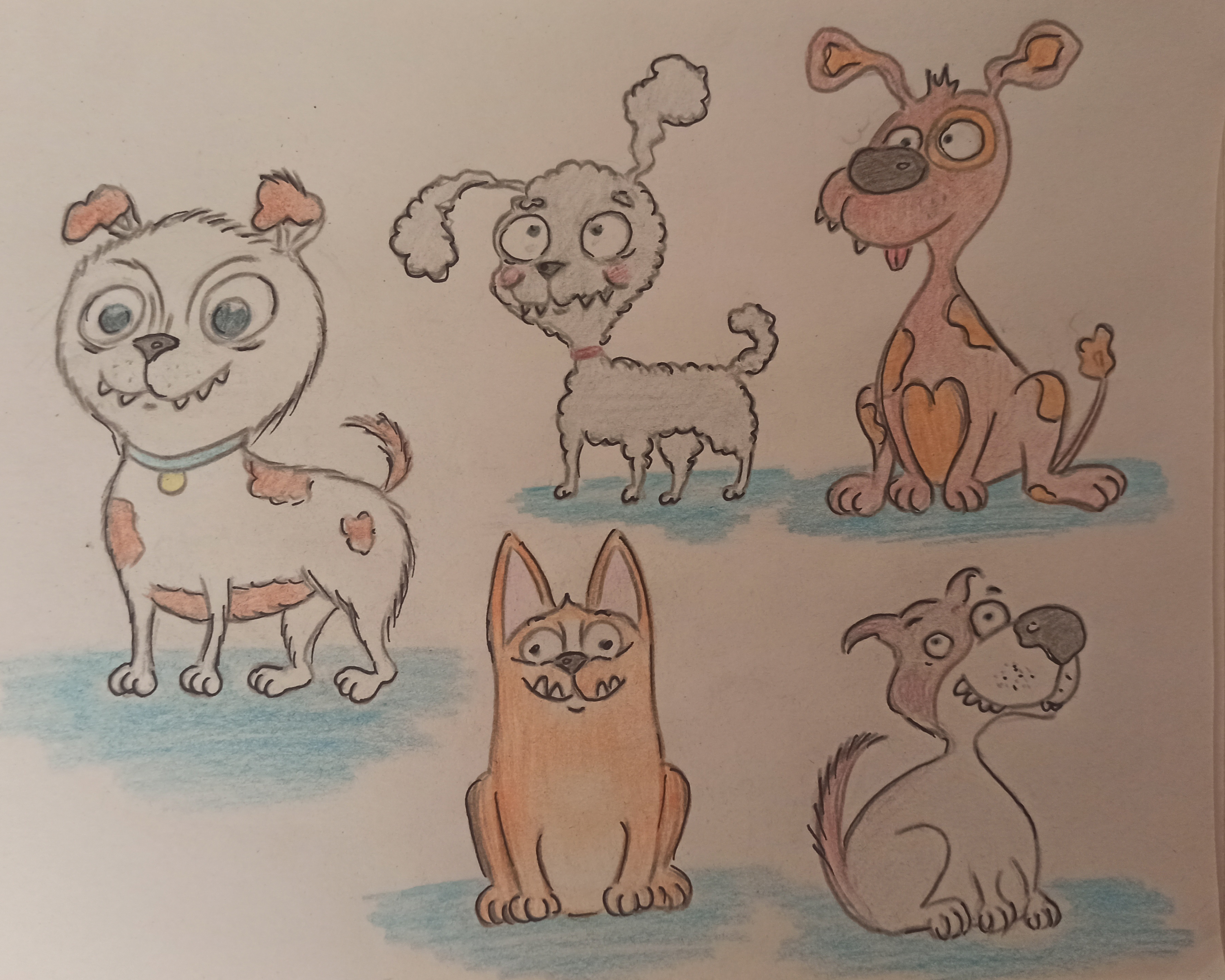 Скетч чудаковатых собак