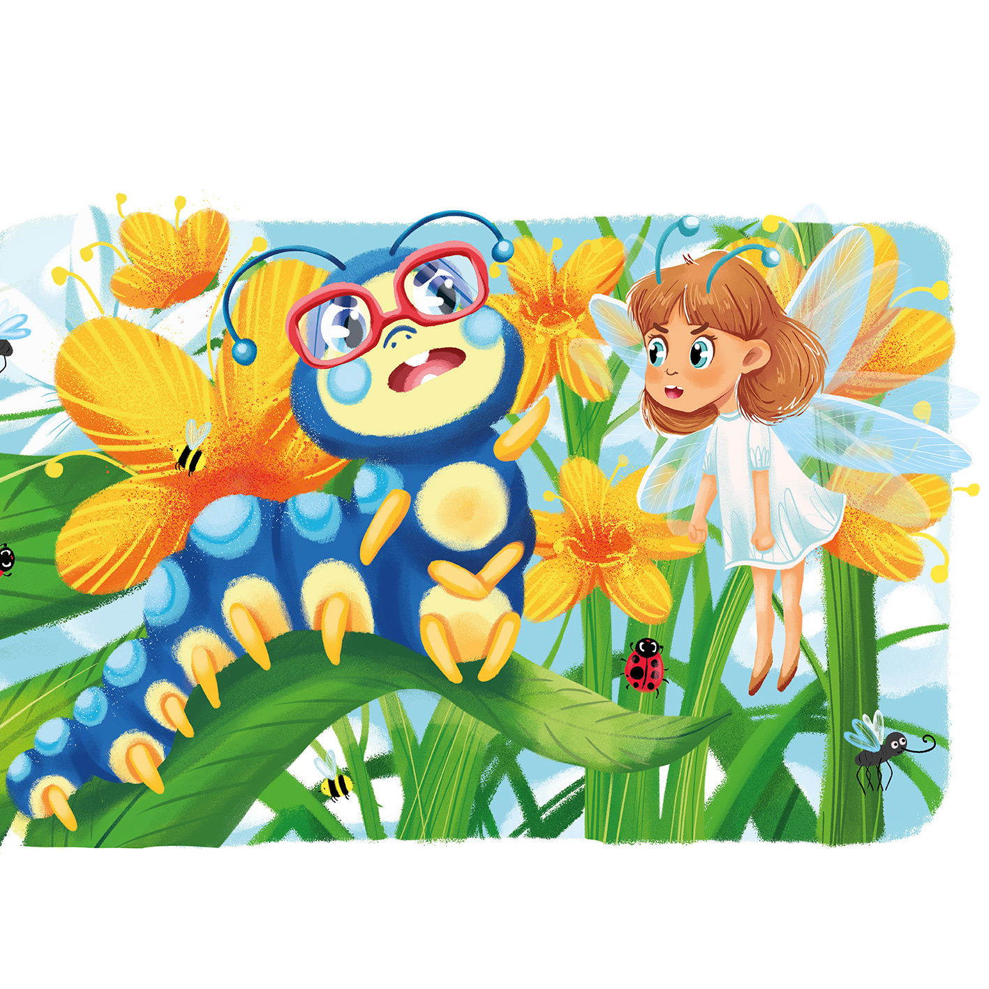 Иллюстрация к сказке "Девочка мотылек"