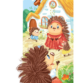 Иллюстрация к сказке "Заяц и ёжик"