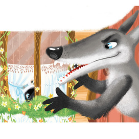 Иллюстрация к сказке "Семеро козлят""