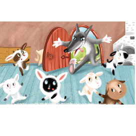 Иллюстрация к сказке "Семеро козлят""