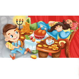 Иллюстрация к сказке "Джек и бобовое зёрнышко""