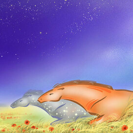 Фрагмент - лошади