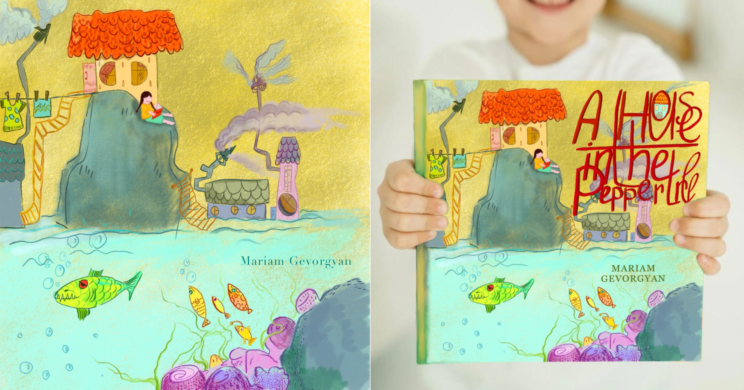 Children illustration. A house in the Peppertre. Kids illustration