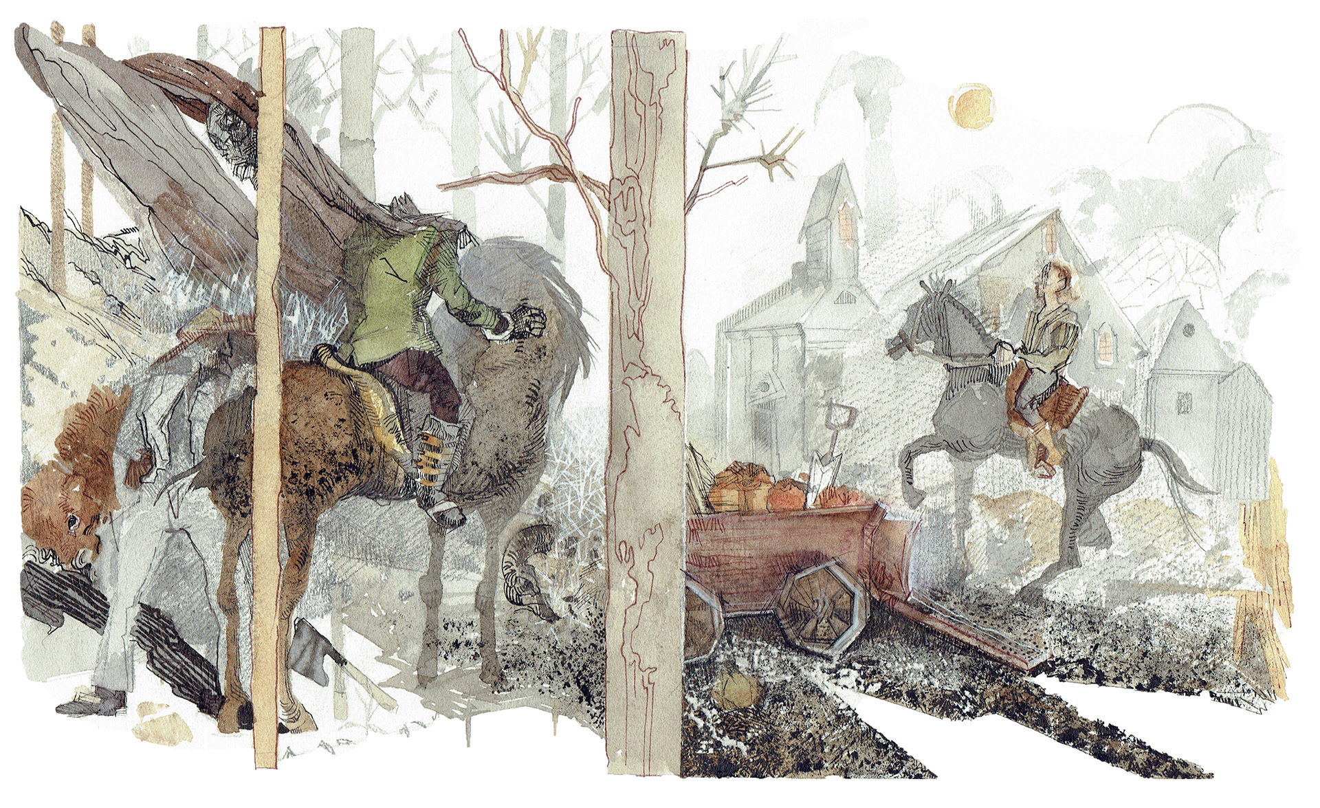Иллюстрация к рассказу "Легенда о Сонной Лощине"