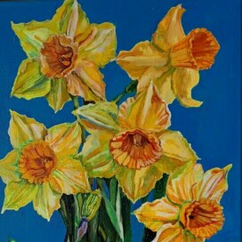 Нарциссы маслом