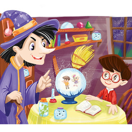 Иллюстрация к книге "Приключения Курносика и Пушинки".