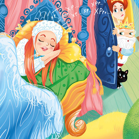 Иллюстрация к сказке "Принцесса на горошине".