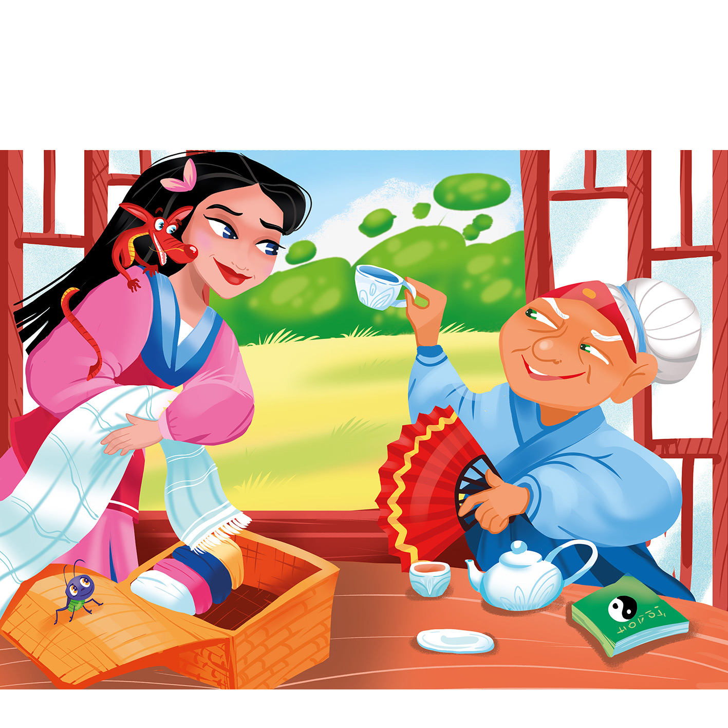 Иллюстрация к сказке "Мулан и церемония чаепития"