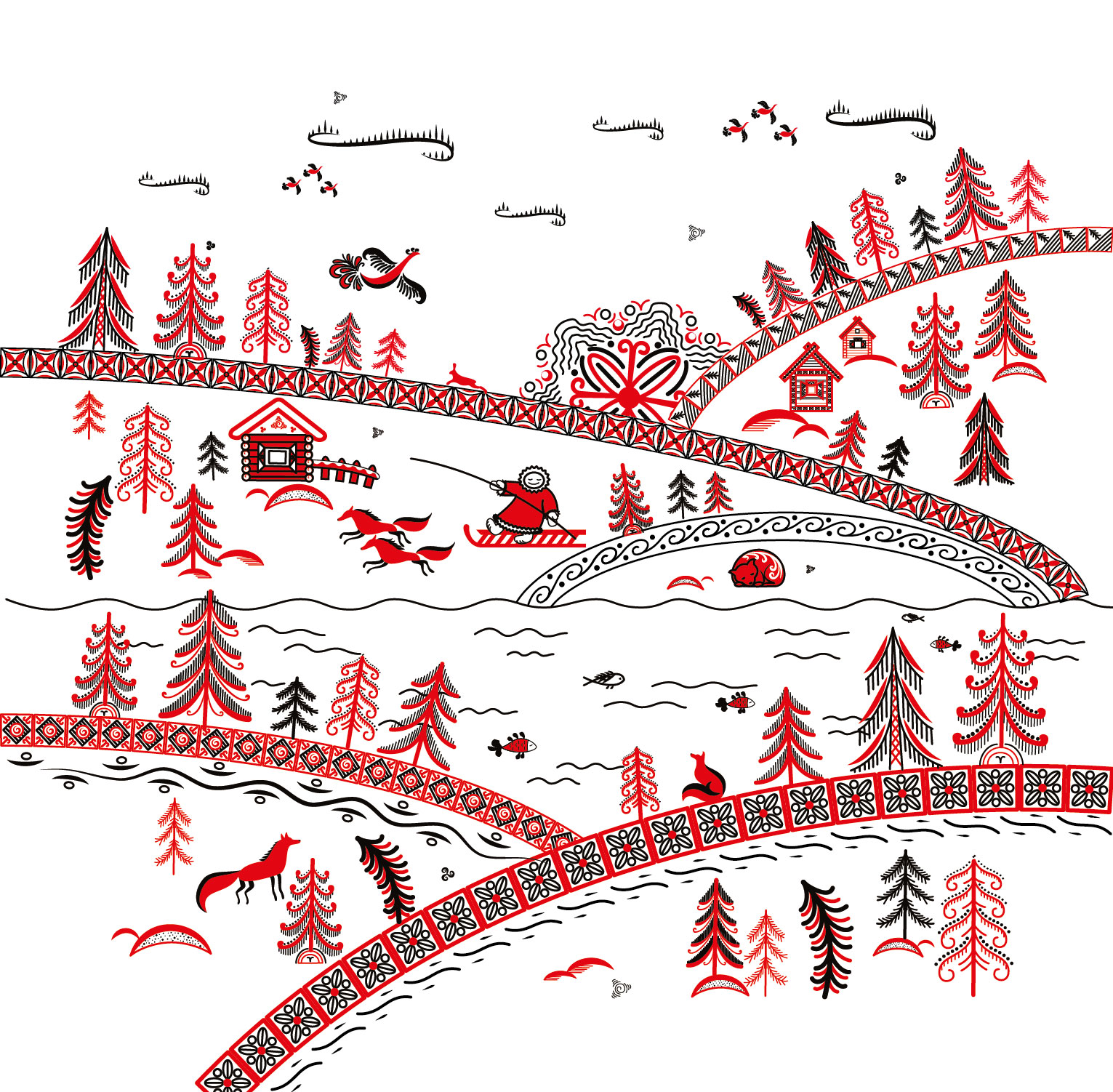 Мезенская роспись