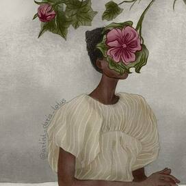 Девушка с малиновым цветком