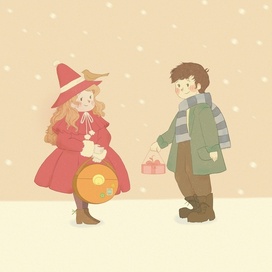 У юной ведьмочки появился друг ^^