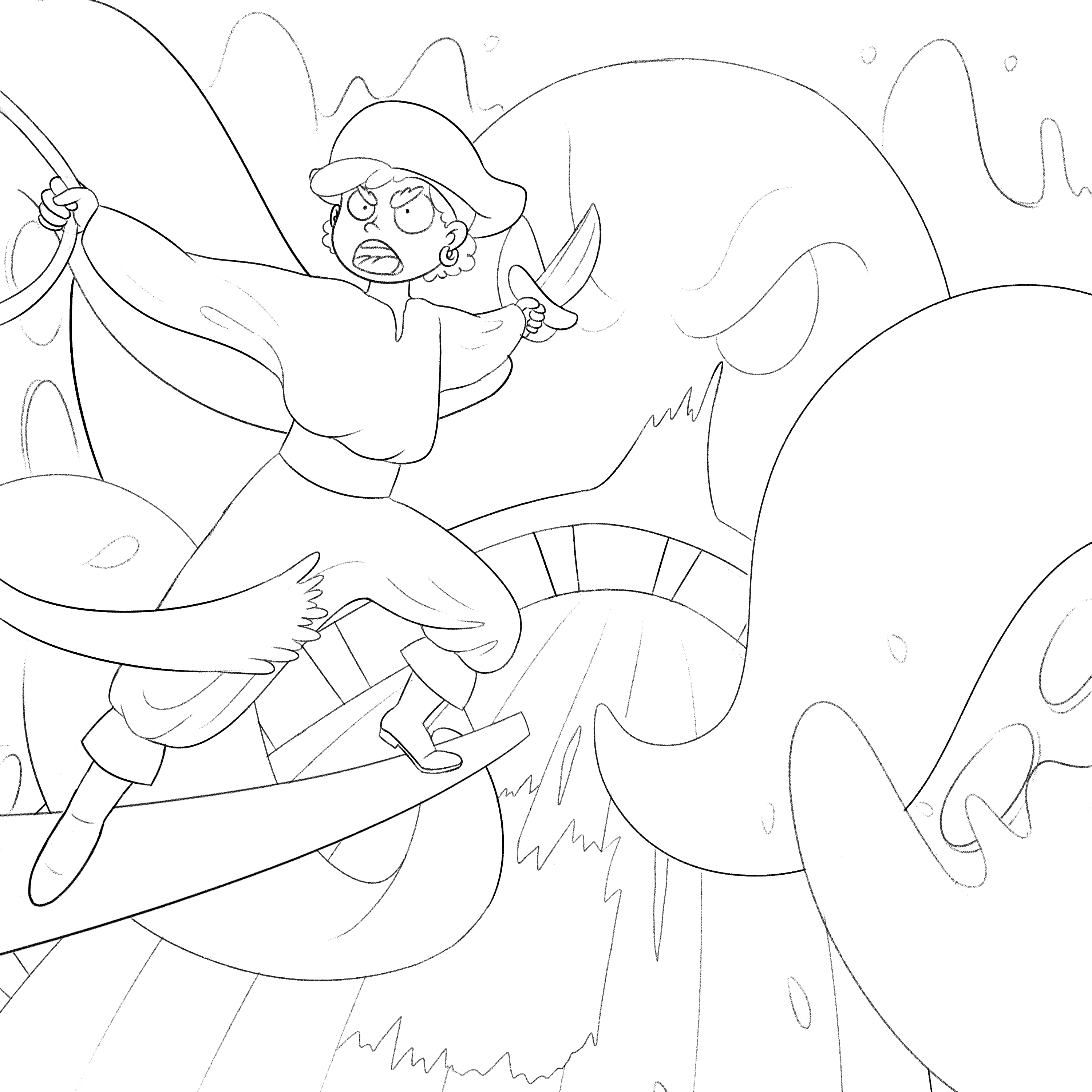 Эскиз для новой иллюстрации "пиратская история"