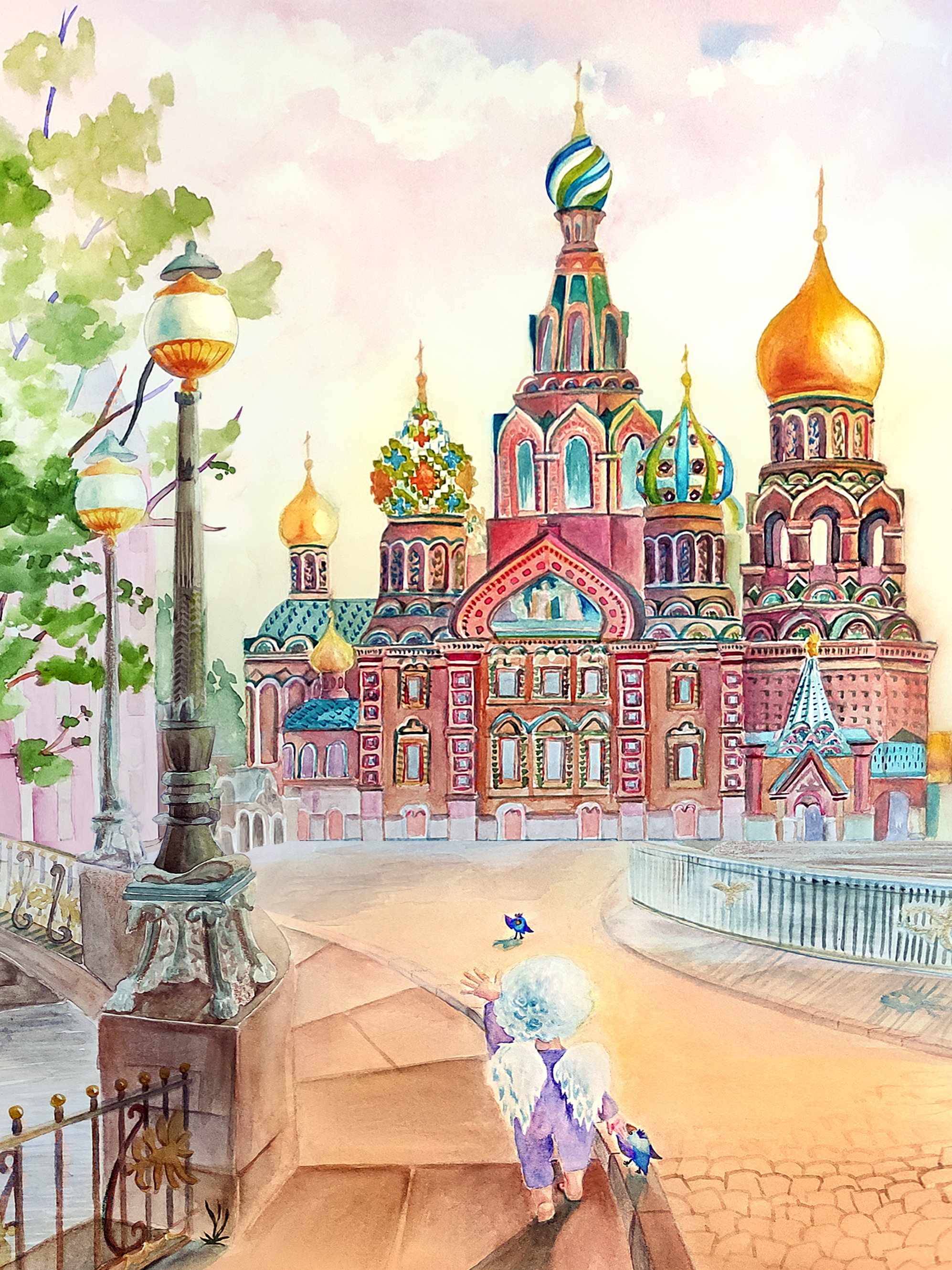 Ангел с птицами у Спаса на крови