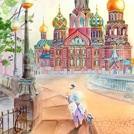 Ангел с птицами у Спаса на крови