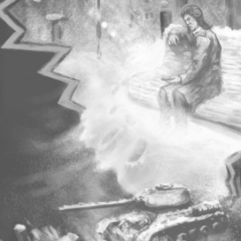 Иллюстр по рассказу "Танкист" из книги-сборника рассказов "#Соавторство вслепую"