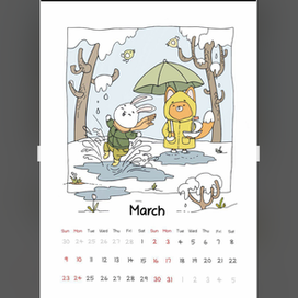 Март. Календарь 2025