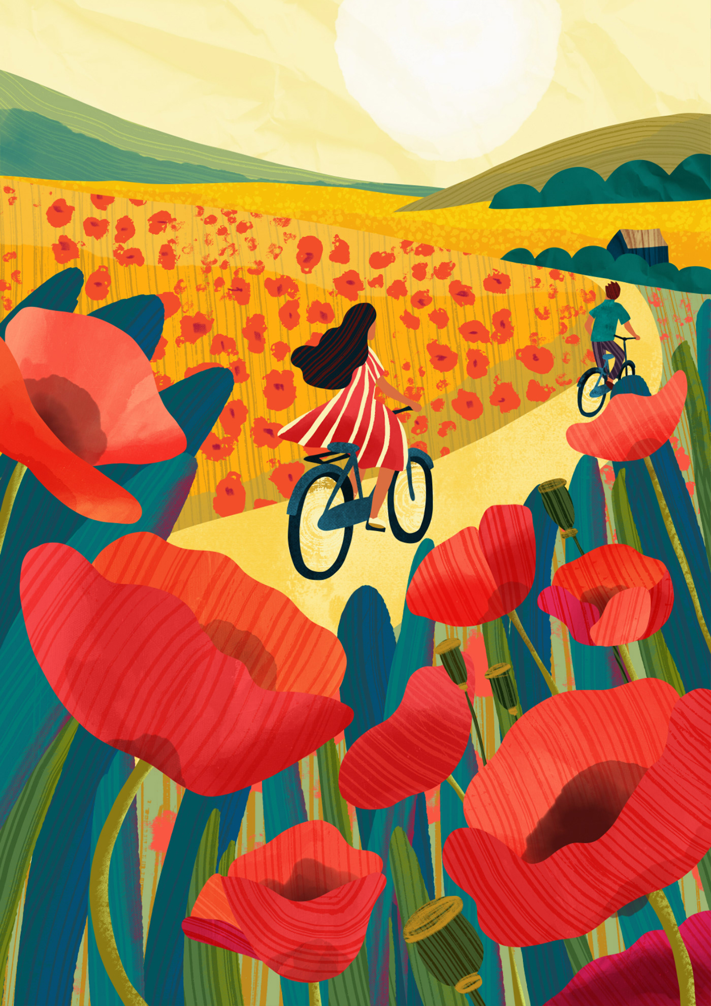 коллаж, лето, подростки, постер