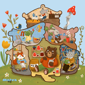 Иллюстрация для пазла-вкладыша "Теремок"