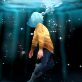 Тонет под водой