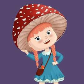 Девочка в костюме мухомора