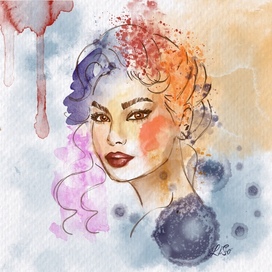 Портрет в акварельной технике