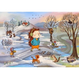 Март. Интерактивная карта с наклейками для детей 5-7 лет