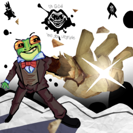 Лягугушка с бумажной рукой