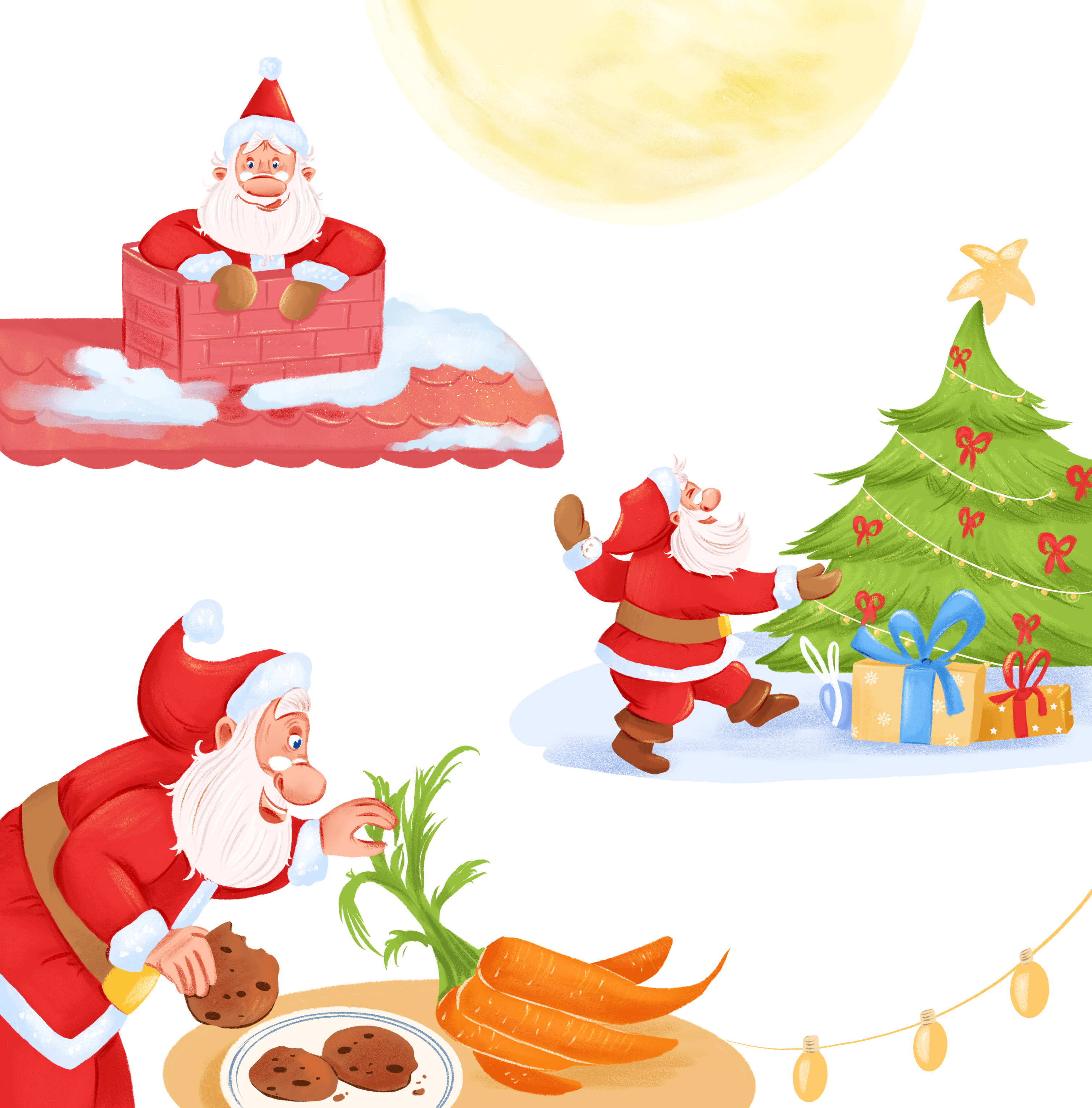 Санта и танцы у елки