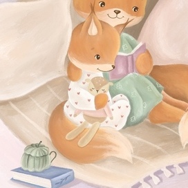 Открытка с бельчатами 