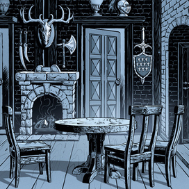 Комната рыцаря - монохромная версия