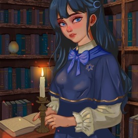 Девушка в библиотеке