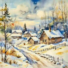 Зимняя деревня
