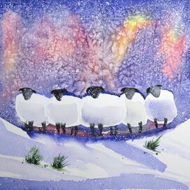 Овцы в снегу