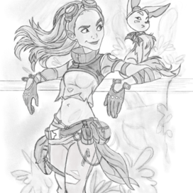 скетч девушки 