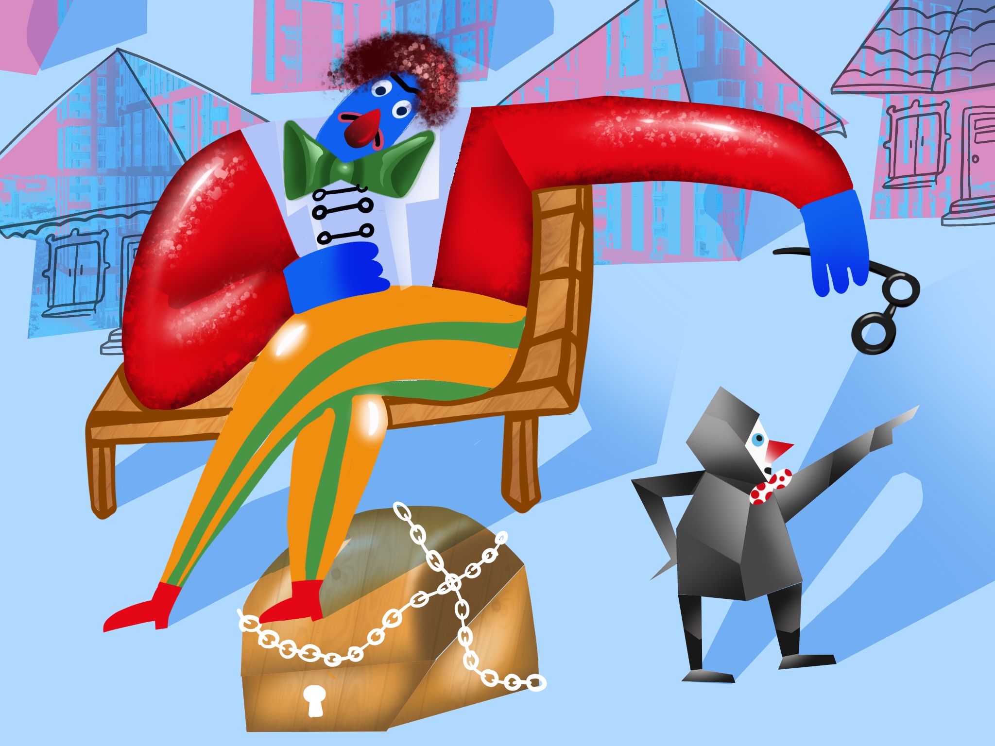 Иллюстрация к сказке в стиле психодел