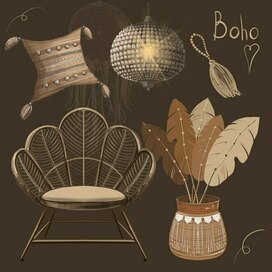 Стикеры в стиле бохо