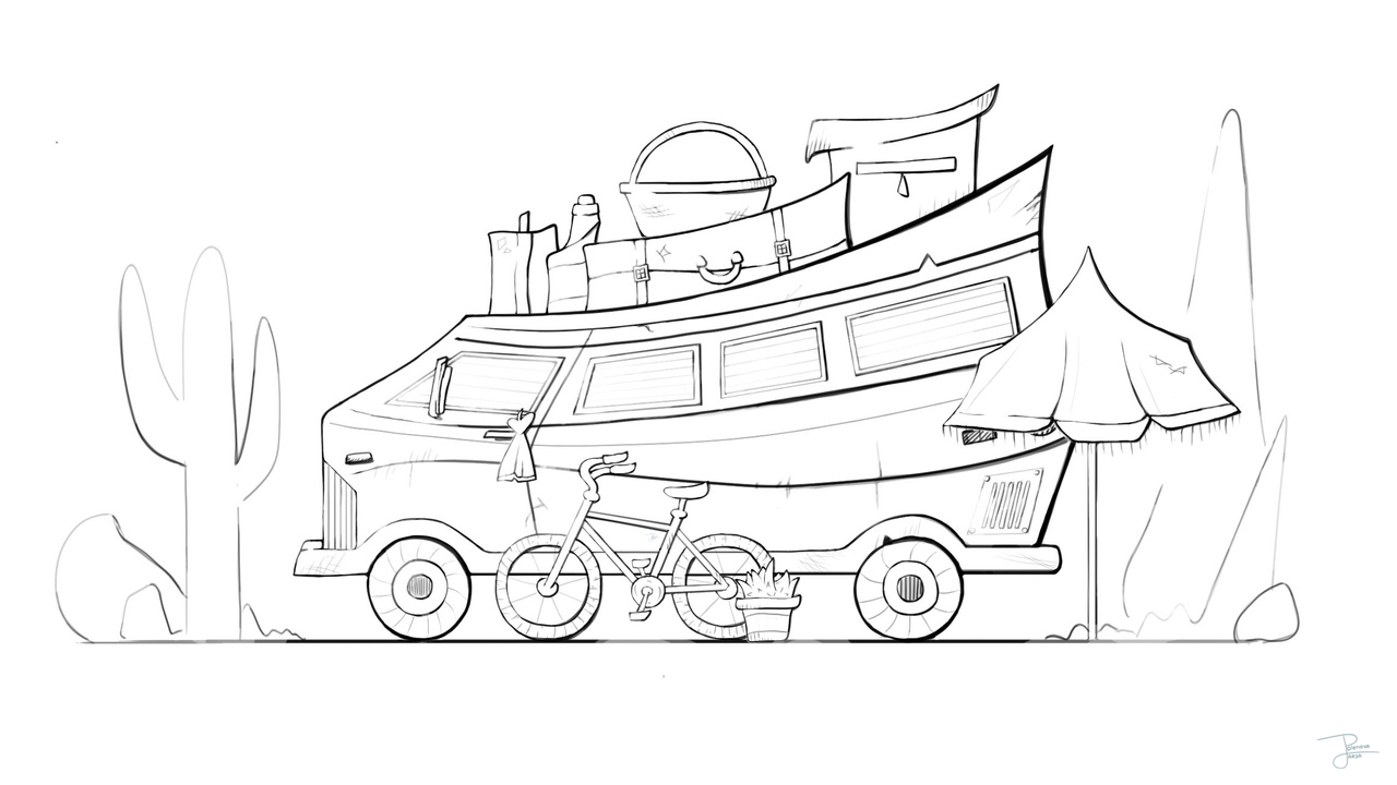 Стилизованный фургон путешественника
