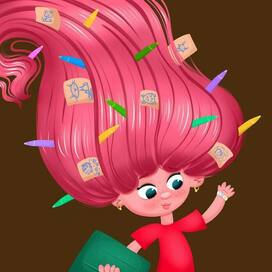 Девочка с розовыми волосами 
